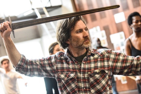 Jo Stone-Fewings in the title role during King John rehearsals.