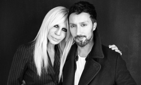 Donatella Versace with creative director A Vaccarello.