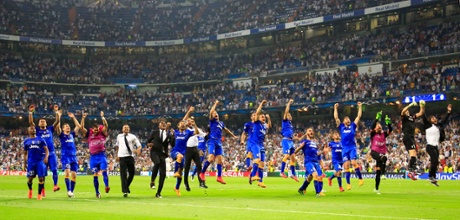 Juventus’ players and staff join their fans in celebrating their win.