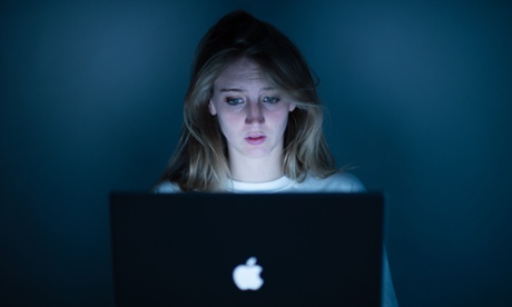 woman working on a laptop