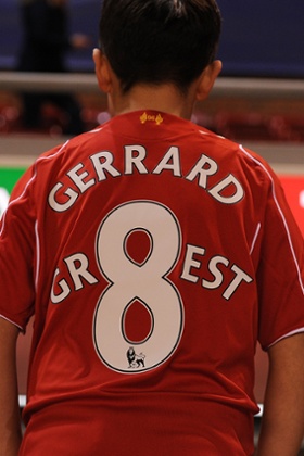 A young Liverpool fan's shirt says it all about Gerrard's contribution.