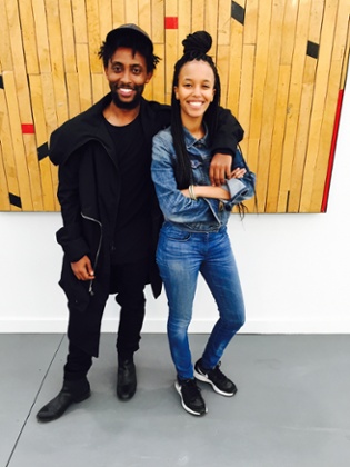 Saada, 27, event curator, and Awol Erizku, 26, artist, at Frieze New York