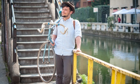 young man on bike