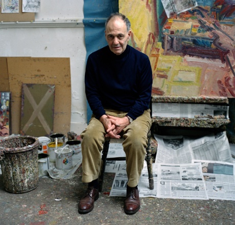 Frank Auerbach in his studio in Camden Town.