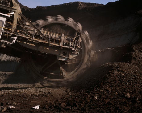 GREECE. Megalopolis. Open caste lignite mine and excavator