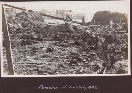 The remains of one of the factory buildings after the explosion.