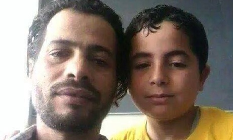 Wael al-Sahlee and his son Montasser, who spent a fortnight in Dubai airport
