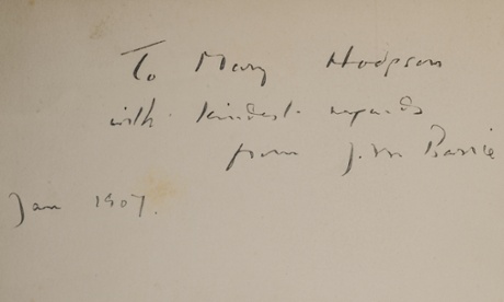The first-edition book of Peter Pan signed for Mary Hodgson by the author JM Barrie.