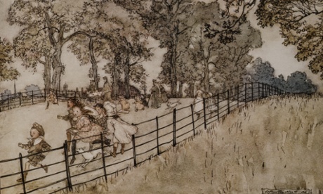 An illustration by Arthur Rackham from Peter Pan in Kensington Gardens.
