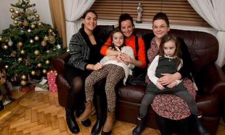 Lindsey Garrett and her daughter Dolly (middle) at the New Era estate along with Lynsay Spiteri and her daughter Lois and Danielle Molinari (far left).
