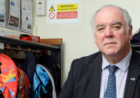 The warning notice at West Kidlington primary school. Children use this area as a cloakroom every day.