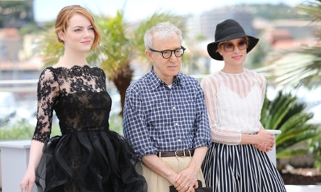 Allen with his stars at a photocall for the film.