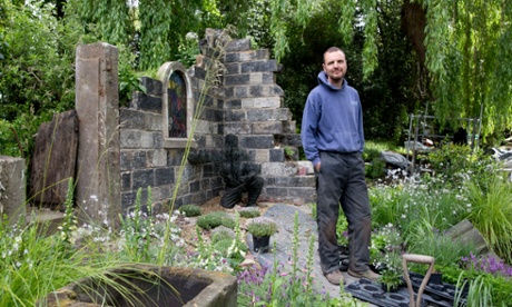 John Everiss in his garden.