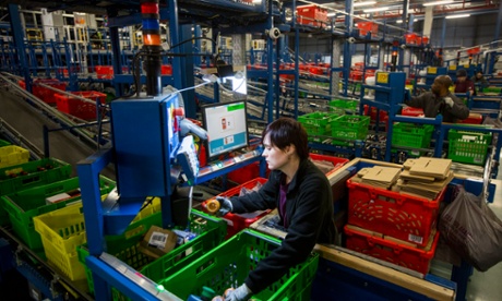 Ocado fulfilment centre in Hatfield, Hertfordshire.