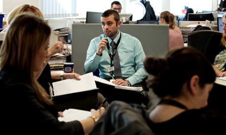 DS Jonathan Weir leading a staff briefing at Greater Manchester police ( GMP) serious sexual offences unit who feature in a forthcoming BBC documentary to be shown on Sunday.