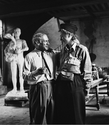 Lee Miller and Picasso after the liberation of Paris, by Lee Miller, Paris, 1944
