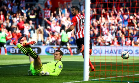 Shay Given reacts after Graziano Pelle scored Southampton's sixth goal.