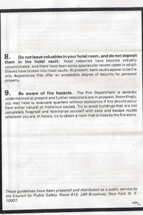 Final page of the Fear City pamphlet.