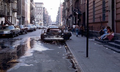 An abandoned car in Harlem during the summer of 1975.
