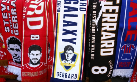 That's a half-and-half Liverpool / LA Galaxy scarf. No point in getting upset, this is just the way of the world these days.