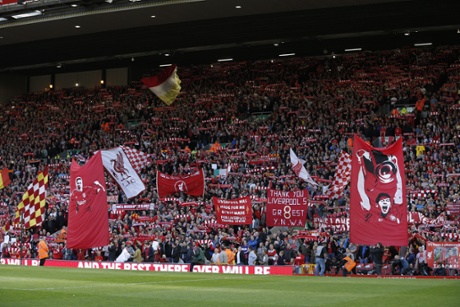 There's one or two flags and banners on display around Anfield today.