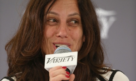 Elizabeth Karlsen speaks onstage.