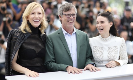 Cate Blanchett, Todd Haynes and Rooney Mara at this morning’s photo call for Carol.