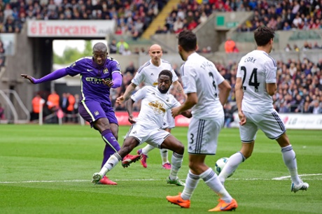 Yaya Toure scores the opening goal.