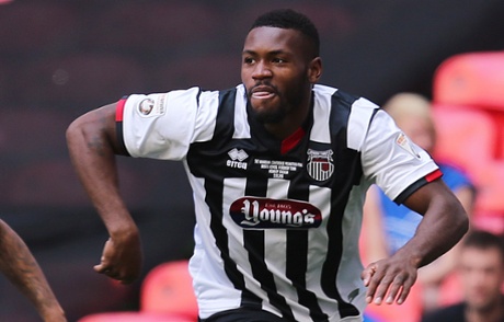 Lenell John Lewis celebrates after scoring.