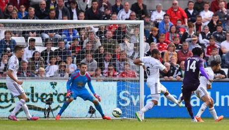 Wilfred Bony scores his team's fourth.