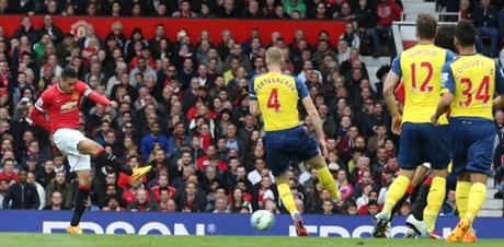 Chris Smalling has a shot.