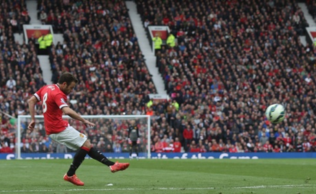 Juan Mata hots a shot.