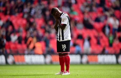 Jon-Paul Pittman stands dejected after missing his penalty.