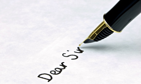 Pen writing 'Dear Sir'