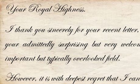 Statistician writes to Prince Charles