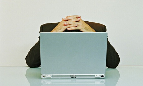 Tired young office worker