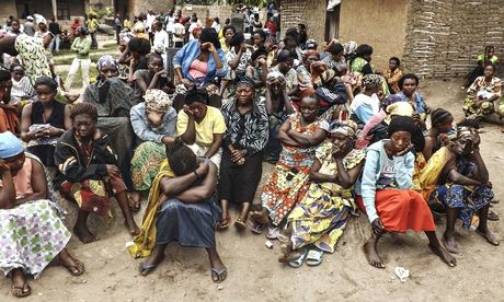 Mourners in Mbutaba, Democratic Republic of Congo