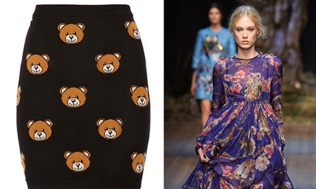 Moschino bear-print skirt and Dolce & Gabbana's owl and floral print dress
