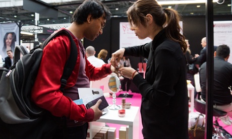 Sampling the products at the Anti-Ageing Health and Beauty Show.