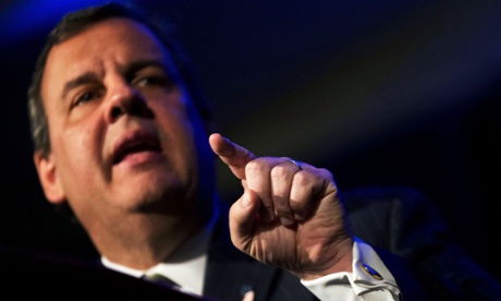 New Jersey Gov. Chris Christie gestures while speaking at a breakfast ahead of this afternoon's convening of the Georgia Republican Convention, Friday, May 15, 2015, in Athens, Ga.