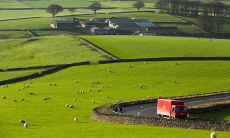 Royal Mail lorry in the Peak District