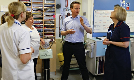 David Cameron speaking to staff at Whitney Community Hospital