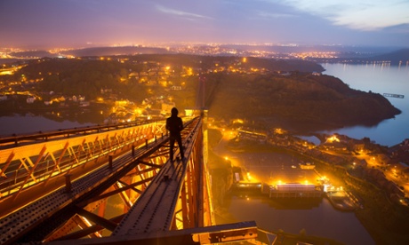 Urban exploration on the Forth Rail Bridge, Edinburgh.