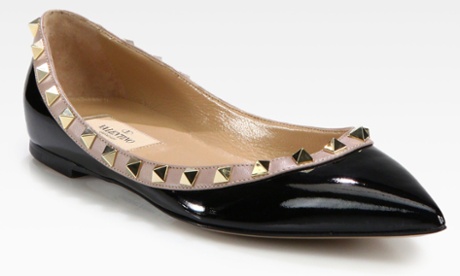 A Valentino flat ballet shoe.