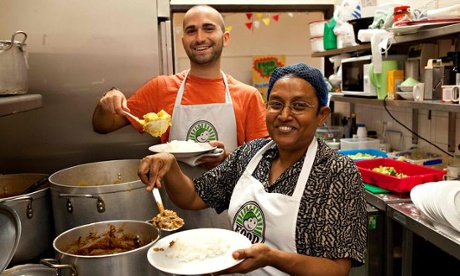 FoodCycle volunteers in the kitchen