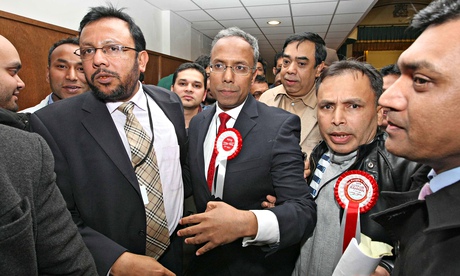 Lutfur Rahman with supporters after being elected as mayor of Tower Hamlets in 2010