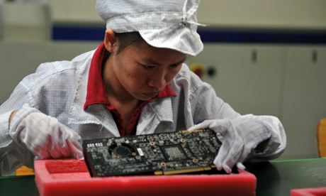 Chinese worker at iPhone plant
