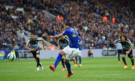 Leonardo Ulloa makes it 3-0 from the spot.