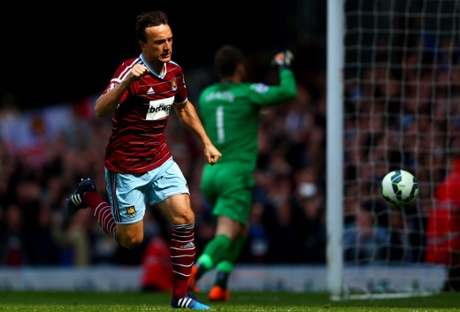 Which Mark Noble despatches to put West Ham in front.