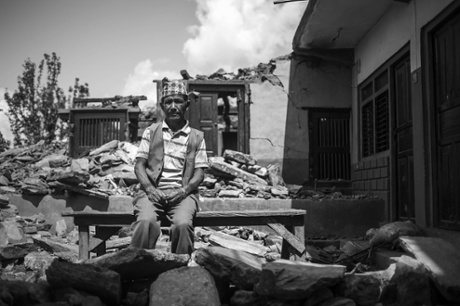 Destruction in Peslang, a village close to the epicentre of last week’s earthquake 